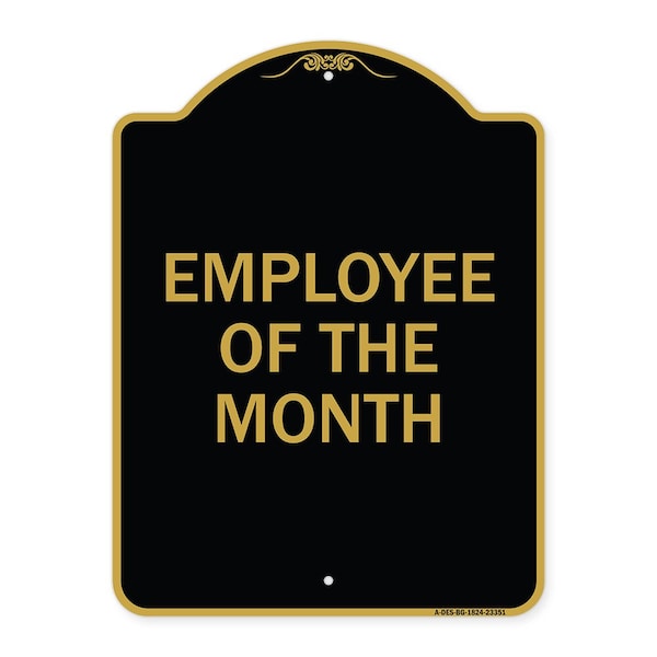 Designer Series Sign-Parking Stencil, Black & Gold Aluminum Sign, 18" x 24", BG-1824-23351